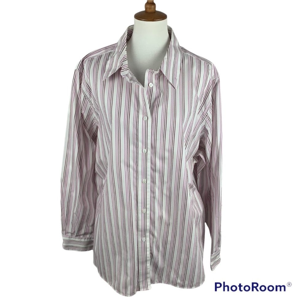 Foxcroft shaped fit womens button down blouse size 24W